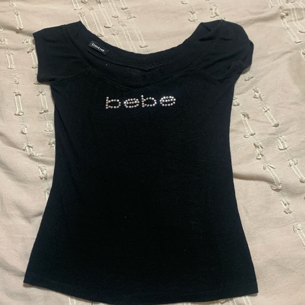 medium black bebe top